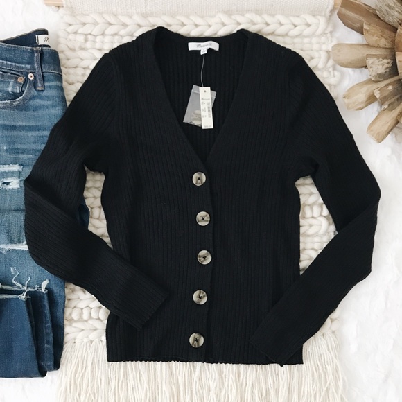 madewell shrunken ribbed cardigan